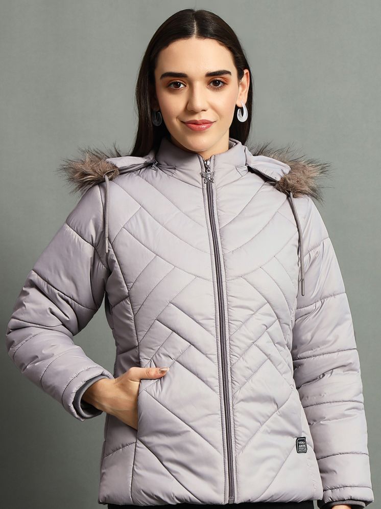     			VERO MODERNO - Polyester Grey Quilted/Padded Jackets