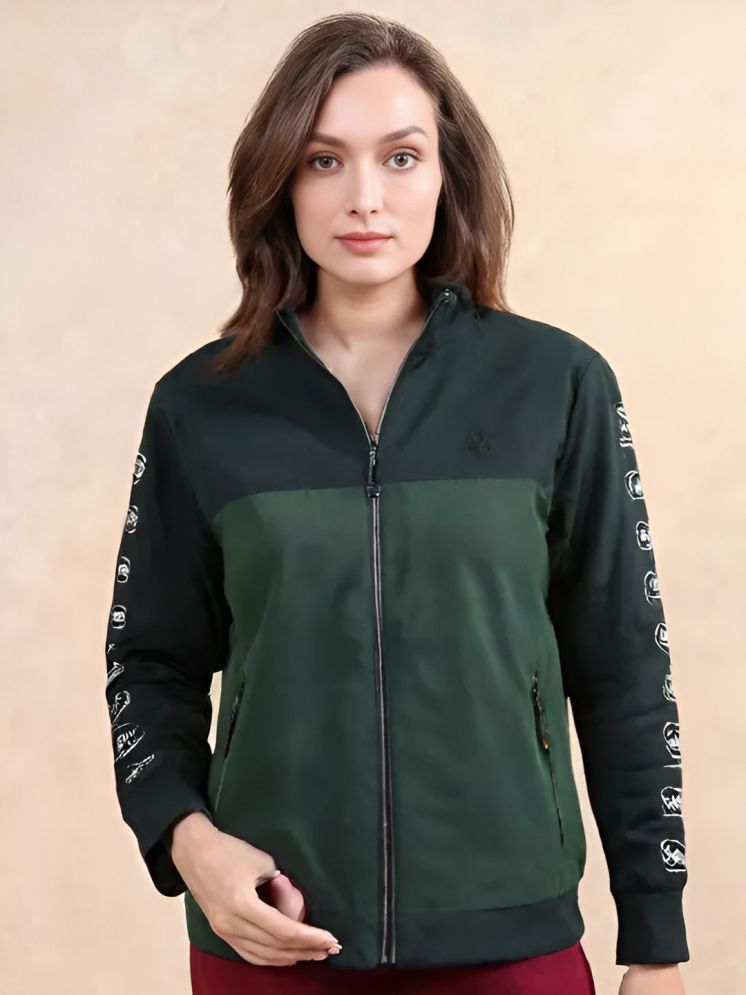     			curvy comfort - Polyester Green Bomber Jackets