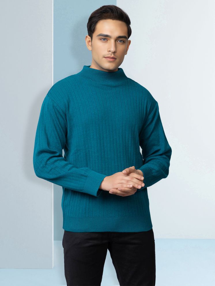     			tysort Woollen Blend High Neck Men's Full Sleeves Pullover Sweater - Sea Green ( Pack of 1 )