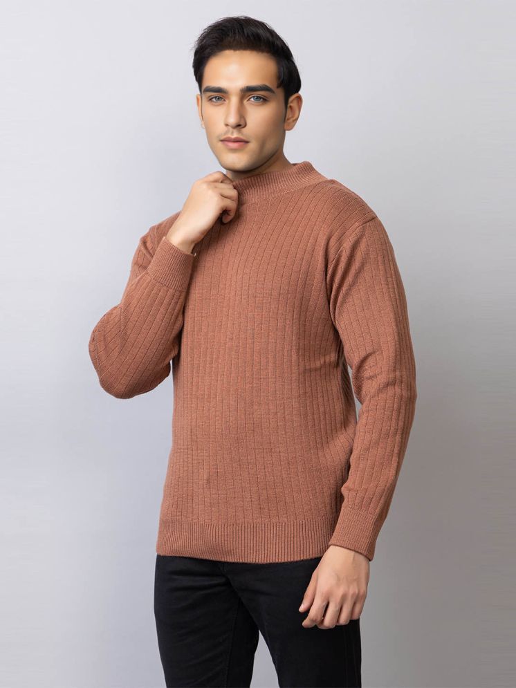     			tysort Woollen Blend High Neck Men's Full Sleeves Pullover Sweater - Brown ( Pack of 1 )