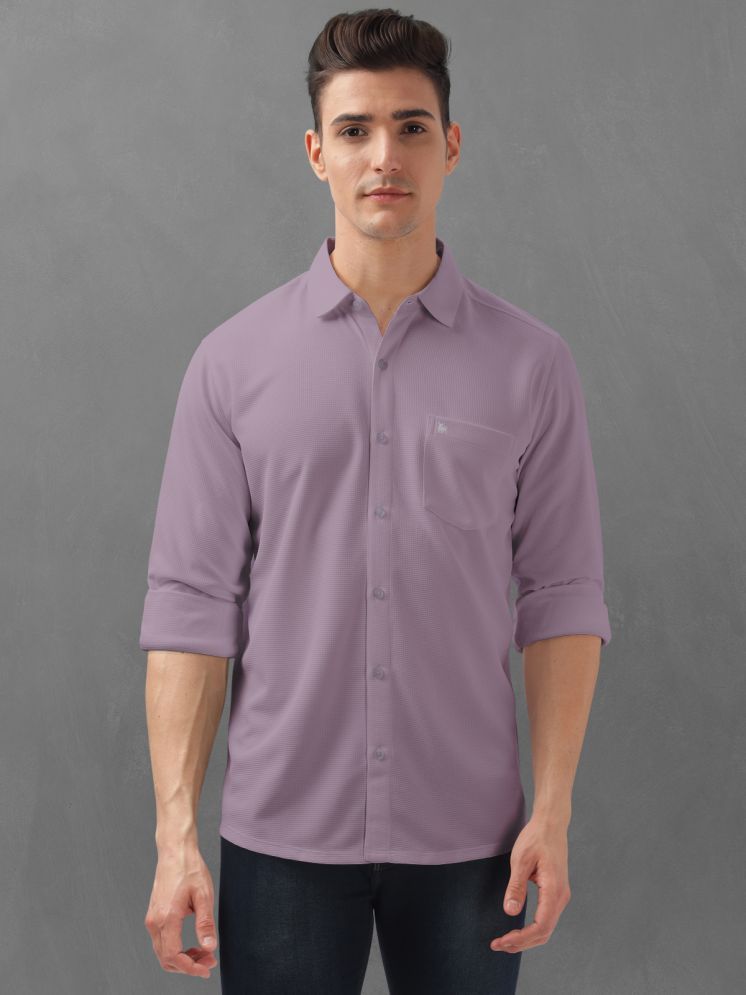     			BULLMER Cotton Blend Regular Fit Self Design Full Sleeves Men's Casual Shirt - Lavender ( Pack of 1 )