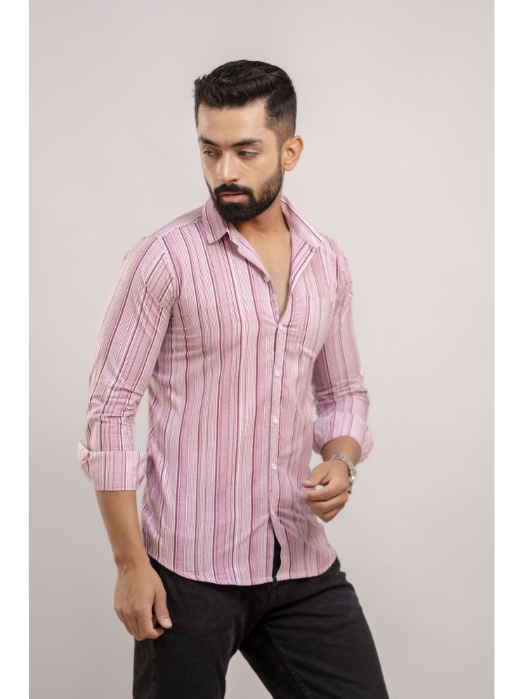     			Frion Kandy 100% Cotton Regular Fit Striped Full Sleeves Men's Casual Shirt - Purple ( Pack of 1 )