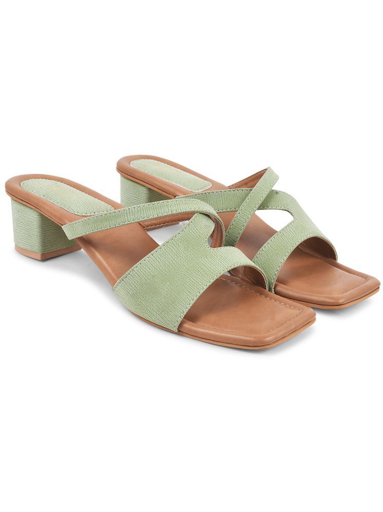     			JM Looks Green Women's Slip On Heels