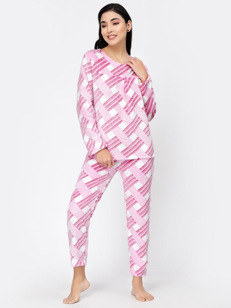     			Klotthe Pink Woollen Women's Nightwear Nightsuit Sets ( Pack of 1 )