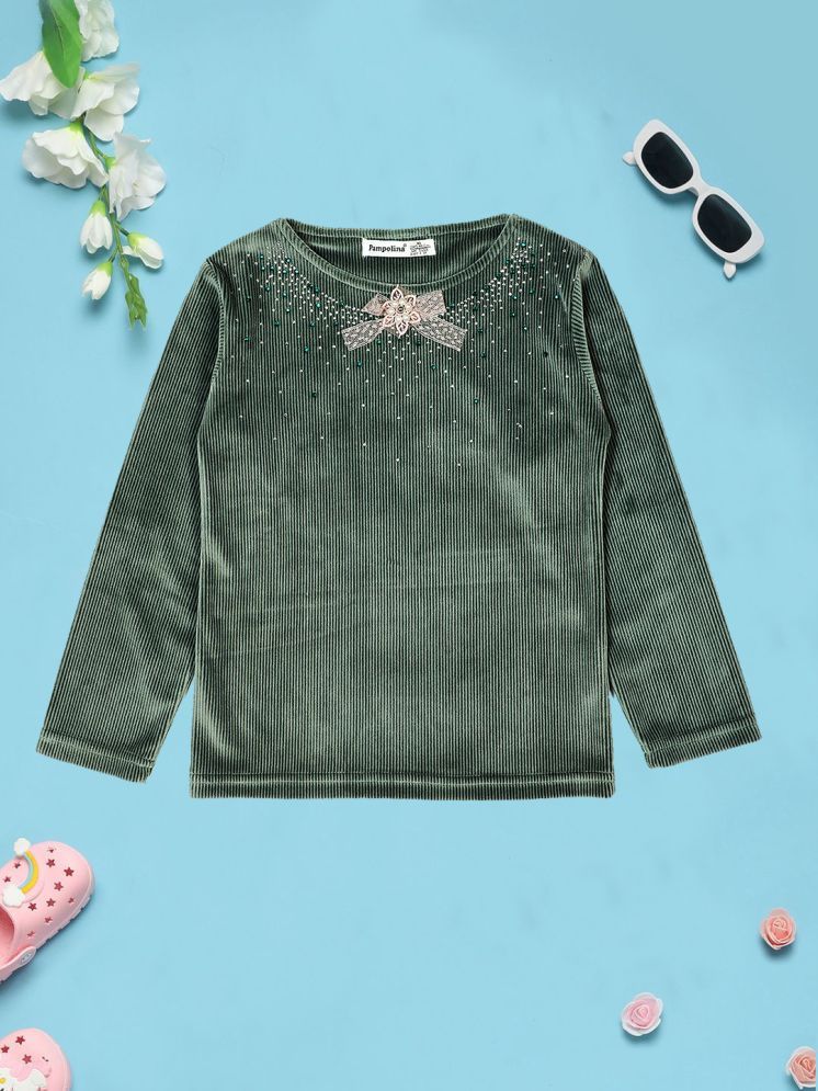     			PAMPOLINA Girls Cotton Blend Sweatshirt ( Green )