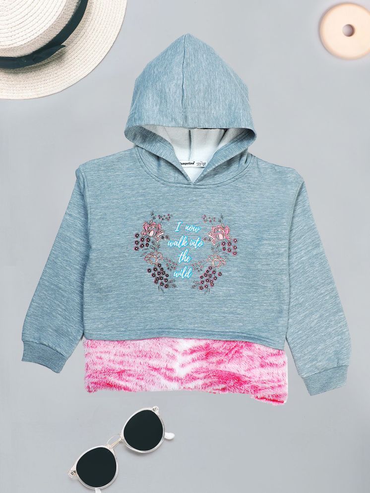     			PAMPOLINA Cotton Blend Sweatshirt For Girls ( Sky Blue , )