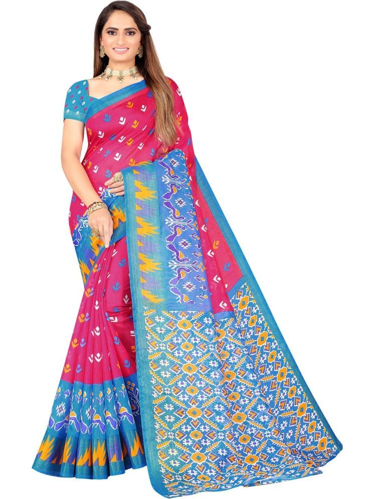     			Samai Cotton Silk Printed Saree With Blouse Piece - Multicolor7 ( Pack of 1 )