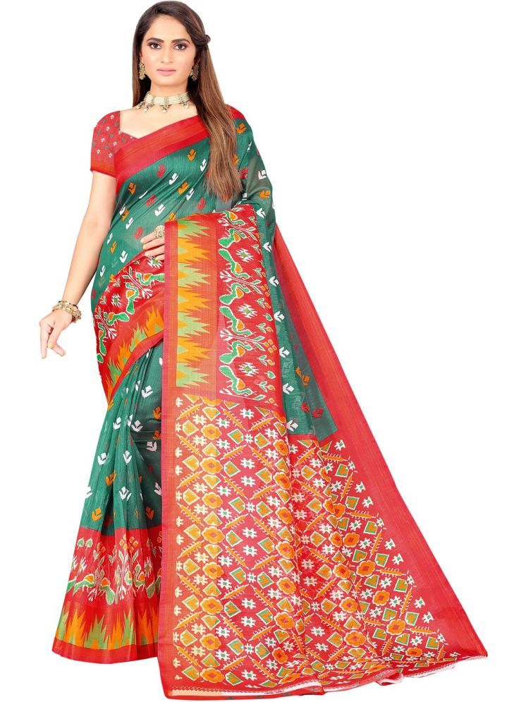     			Samai Cotton Silk Printed Saree With Blouse Piece - Multicolor4 ( Pack of 1 )