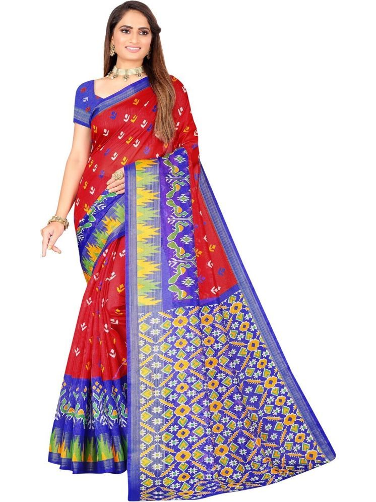     			Samai Cotton Silk Printed Saree With Blouse Piece - Multicolor7 ( Pack of 1 )