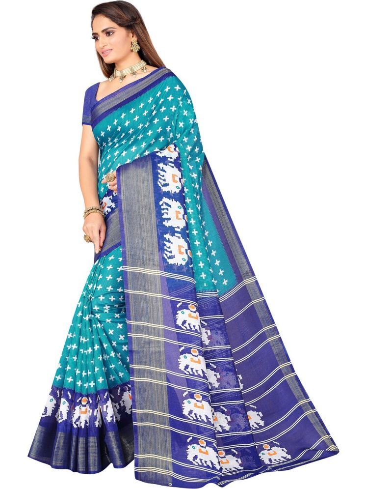     			Samai Cotton Silk Printed Saree With Blouse Piece - Multicolor9 ( Pack of 1 )