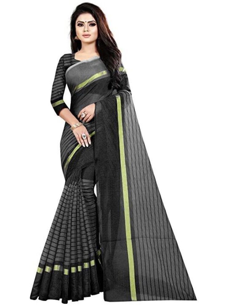     			Samai Cotton Silk Striped Saree With Blouse Piece - Multicolor ( Pack of 1 )