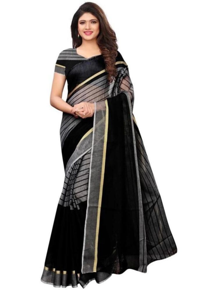     			Samai Cotton Silk Striped Saree With Blouse Piece - Multicolor2 ( Pack of 1 )