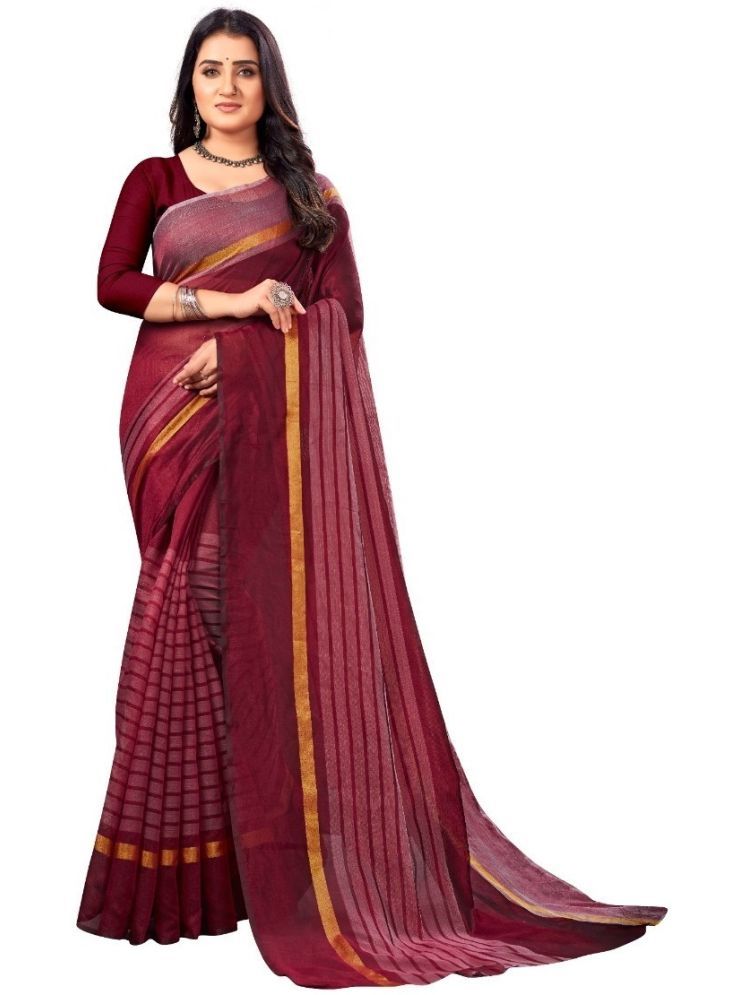     			Samai Cotton Silk Striped Saree With Blouse Piece - Multicolor ( Pack of 1 )