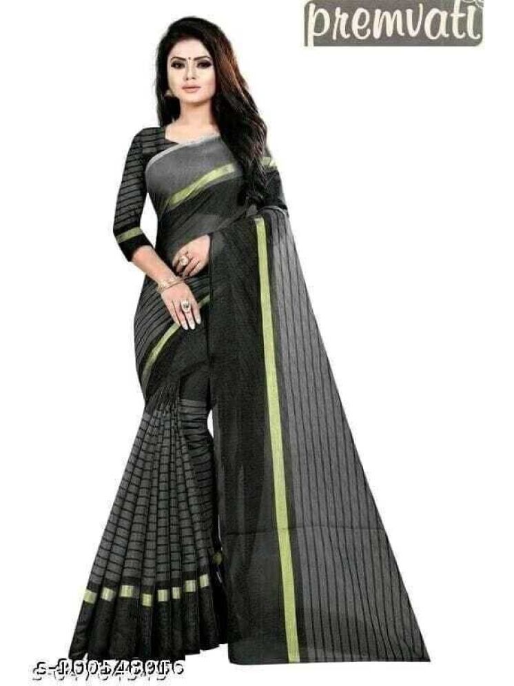     			Samai Cotton Silk Striped Saree With Blouse Piece - Multicolor3 ( Pack of 1 )