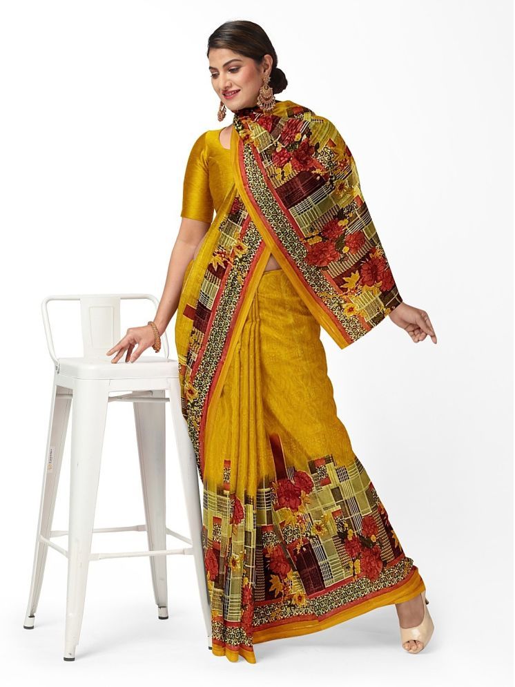     			Samai Georgette Printed Saree With Blouse Piece - Multicolor1 ( Pack of 1 )