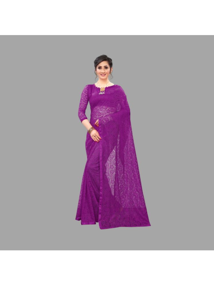     			Samai Net Self Design Saree Without Blouse Piece - WINE ( Pack of 1 )