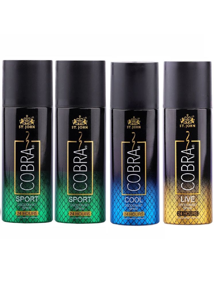     			St. John Cobra Sports*150ML*2 ,Cool & Live150ml Deodorant Spray for Women,Men 600 ml ( Pack of 3 )