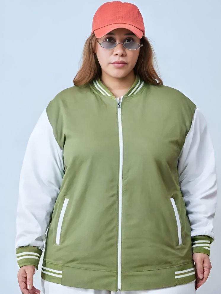     			curvy comfort - Polyester Green Bomber Jackets