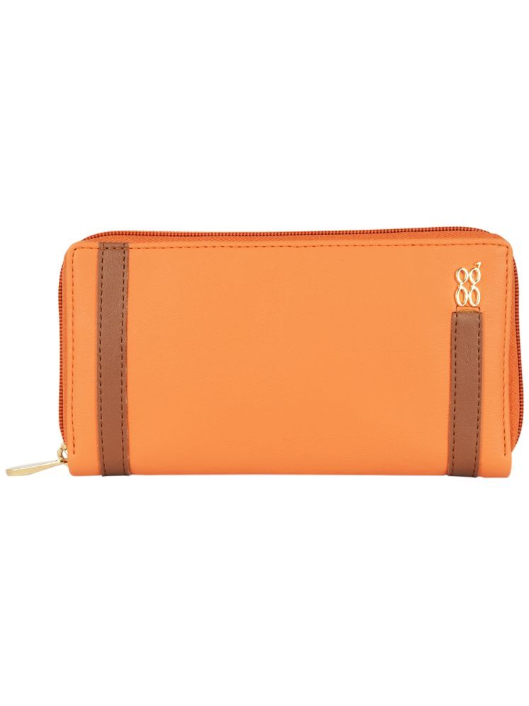     			Baggit PU Orange Women's Zip Around Wallet ( Pack of 1 )