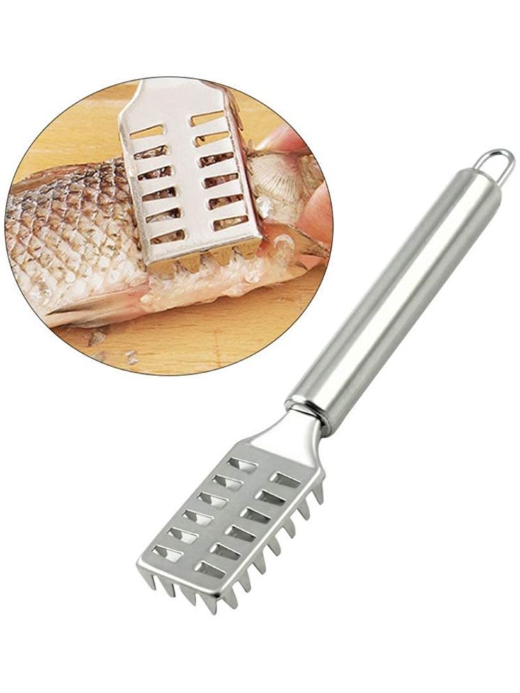     			Bhavyta Silver Stainless Steel Fish Scale Scraper Remover Knife Skin Peeler ( Set of 1 )