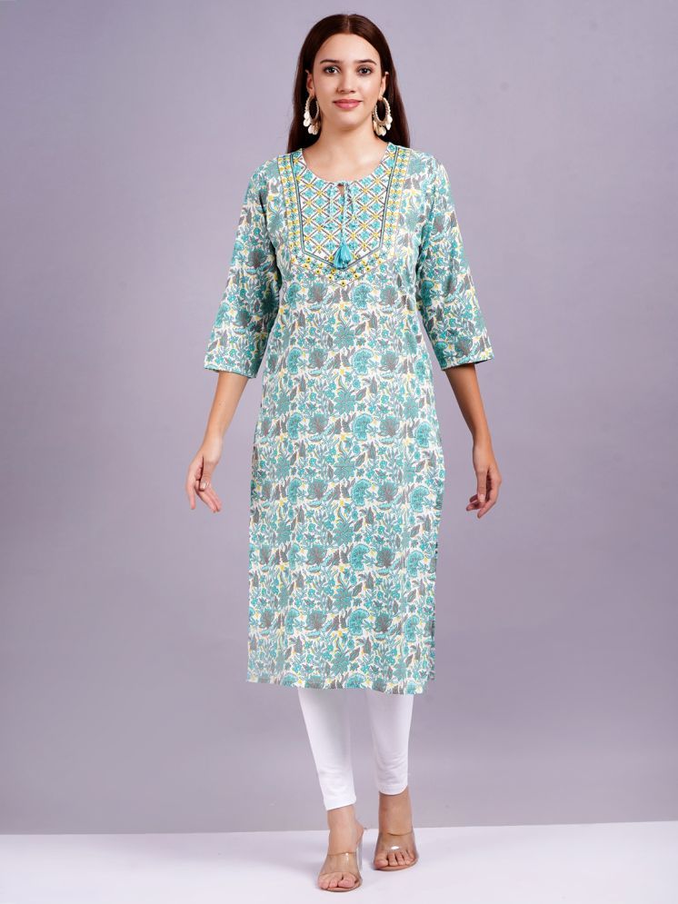     			JC4U Cotton Printed Straight Women's Kurti - Multicolor ( Pack of 1 )