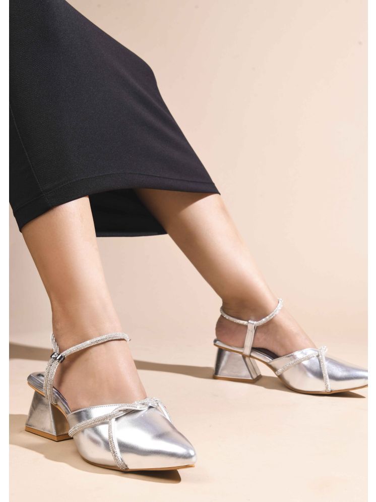     			JM Looks Silver Women's Pumps Heels