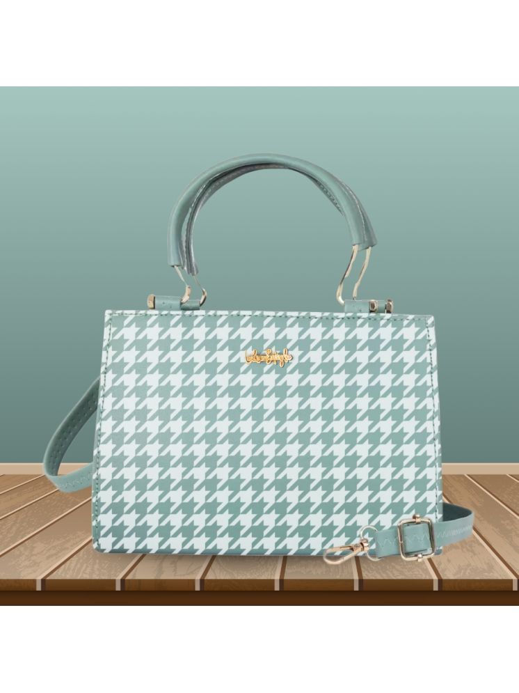     			LIKE STYLE Sea Green PU Handheld Bag