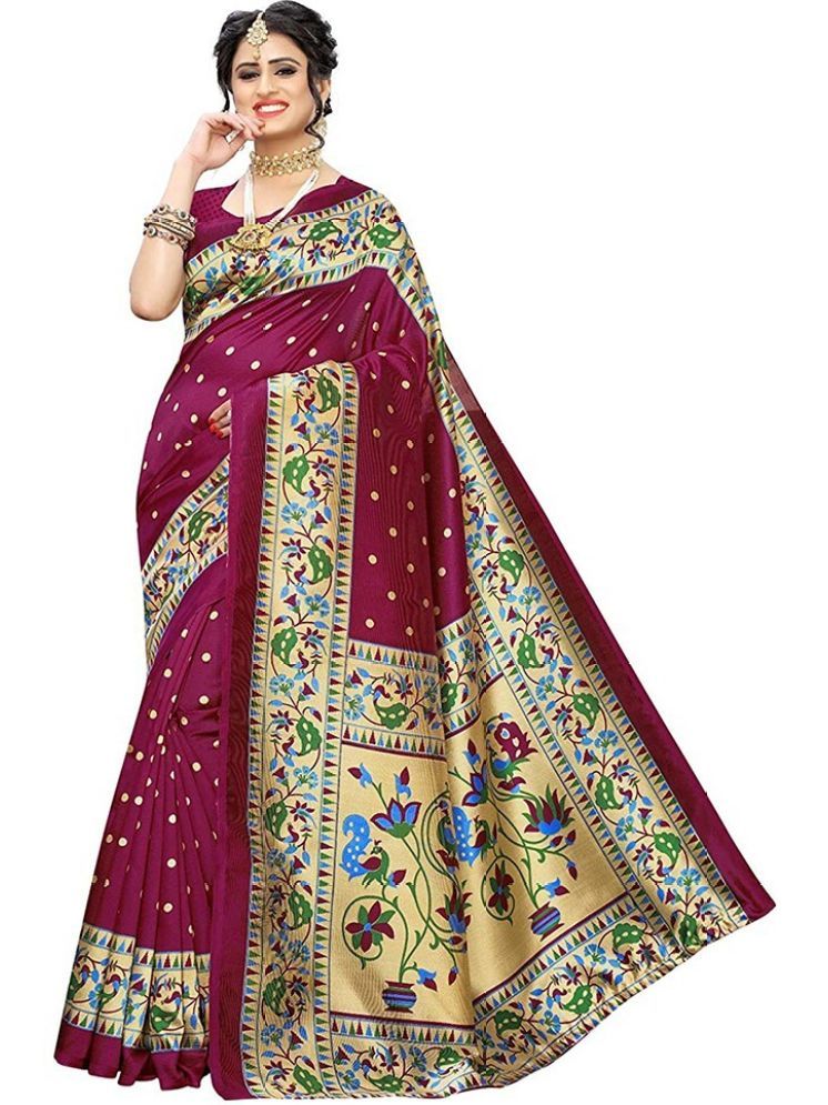     			Samai Cotton Silk Printed Saree With Blouse Piece - Multicolor6 ( Pack of 1 )