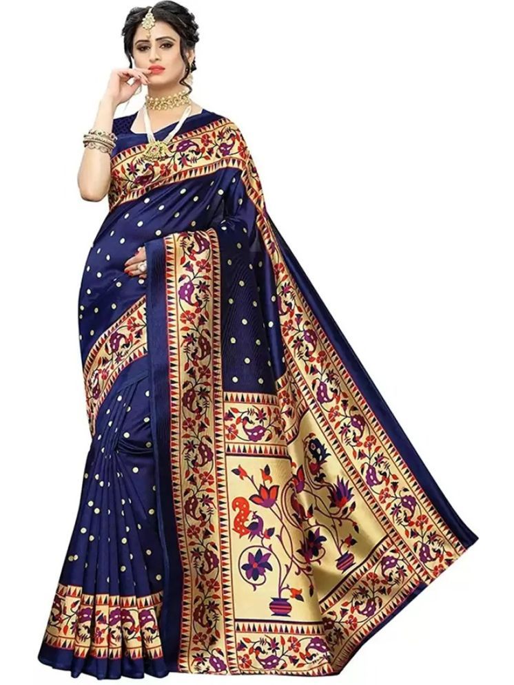     			Samai Cotton Silk Printed Saree With Blouse Piece - Multicolor2 ( Pack of 1 )