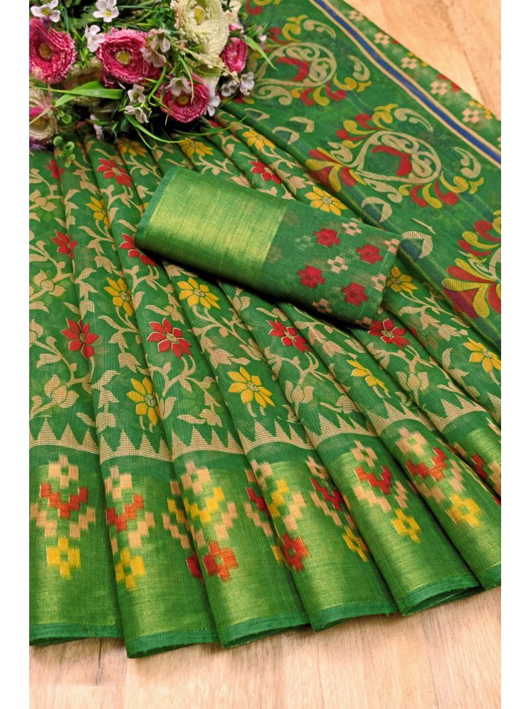     			Samai Cotton Silk Printed Saree With Blouse Piece - Multicolor9 ( Pack of 1 )