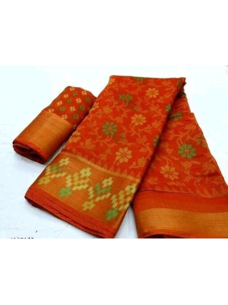     			Samai Cotton Silk Printed Saree With Blouse Piece - Multicolor1 ( Pack of 1 )