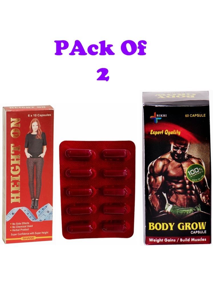     			Shane Height On Capsule 60 no.s  & Rikhi Body Grow Capsule Combo 60 no.s Unflavoured Pack of 2