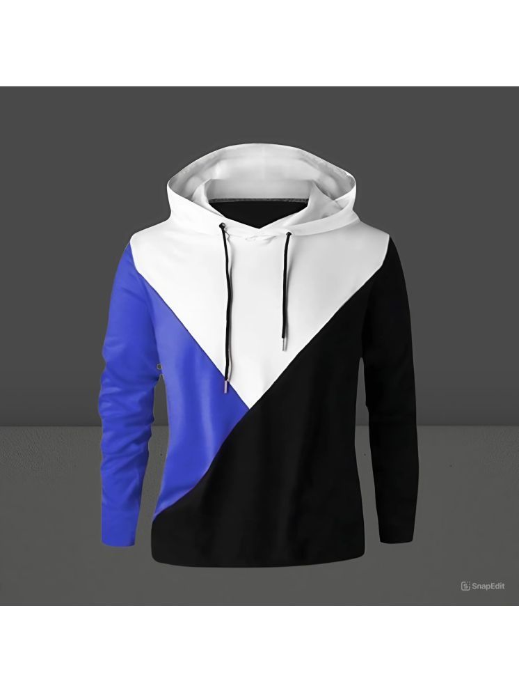     			Try This Cotton Blend Regular Fit Colorblock Full Sleeves Men's Hooded T-Shirt - Blue ( Pack of 1 )