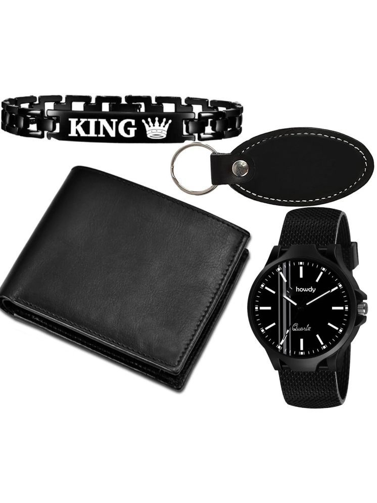     			howdy Black Silicon Analog Men's Watch