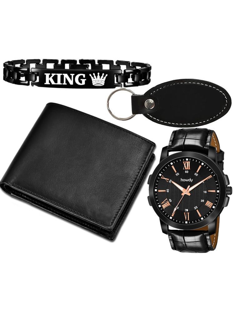     			howdy Black Silicon Analog Men's Watch