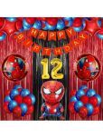 Urban Classic SpiderMan Happy Birthday Decoration theme pack of 60 pcs for boys and girls. (12th Birthday)