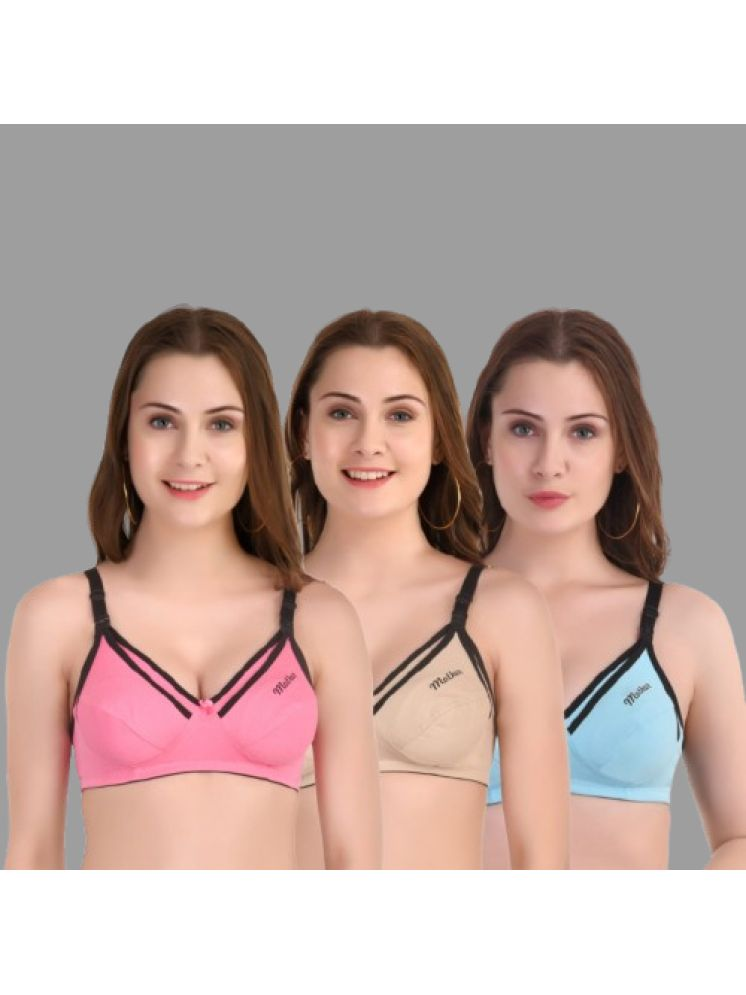     			CALTUS FASHION Pack of 3 Cotton Blend Non Padded Convertable Bra For Women ( Multicolor8 )