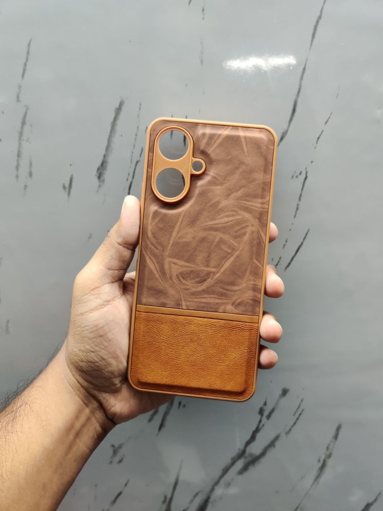     			Case Vault Covers Plain Cases Compatible For Leather Poco M6 5G ( )