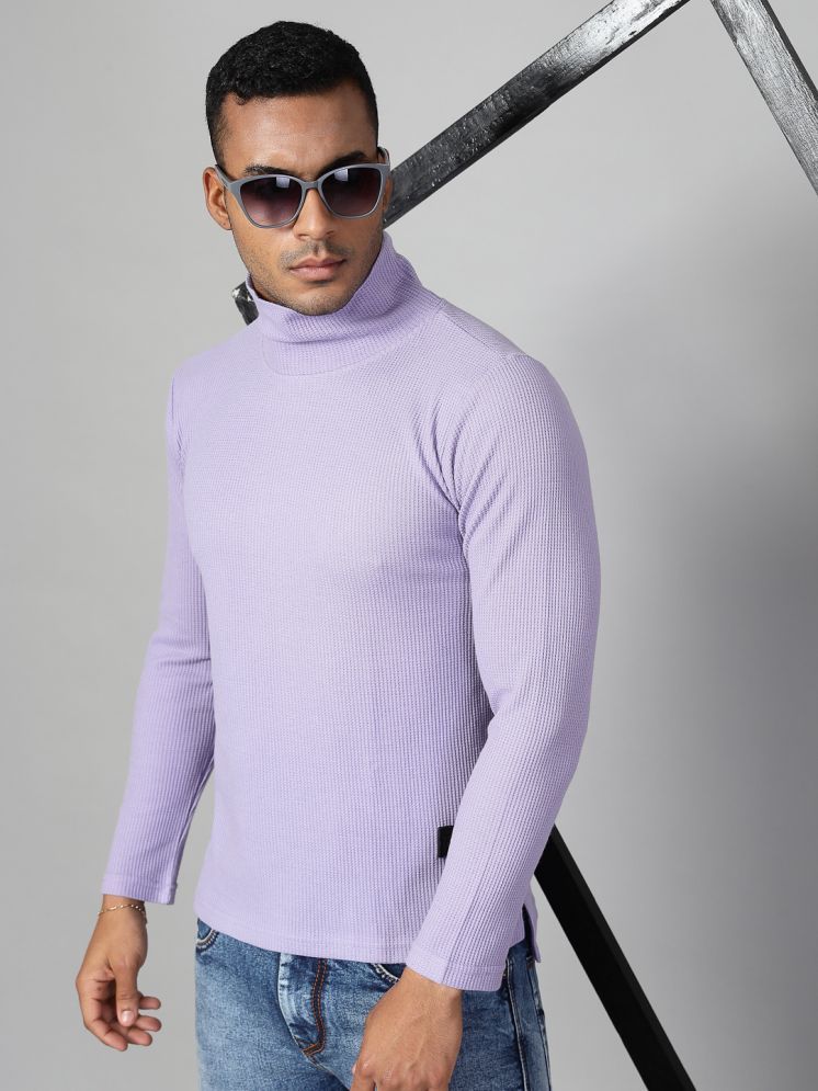     			Rigo Cotton Regular Fit Solid Full Sleeves Men's High Neck T-Shirt - Lavender ( Pack of 1 )