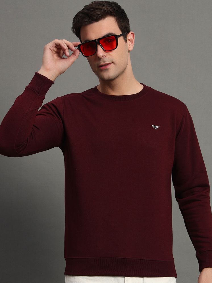     			Riss Cotton Blend Round Neck Men's Sweatshirt - Wine ( Pack of 1 )