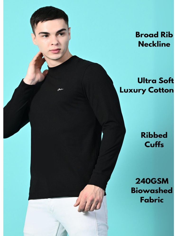     			STARFOX 100% Cotton Regular Fit Solid Full Sleeves Men's High Neck T-Shirt - Black ( Pack of 1 )