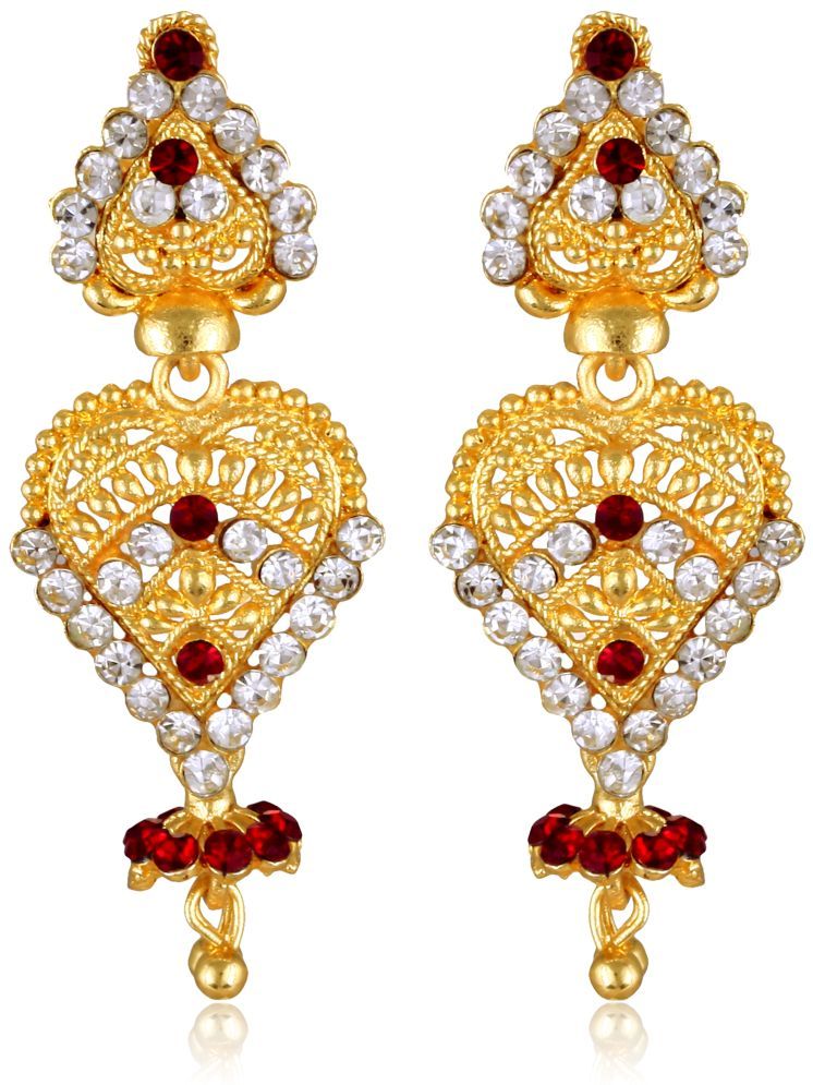     			Vighnaharta Golden Drop Earrings ( Pack of 1 )