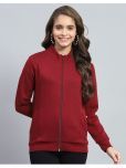 Monte Carlo Cotton Blend Women's Zippered Sweatshirt ( Maroon )