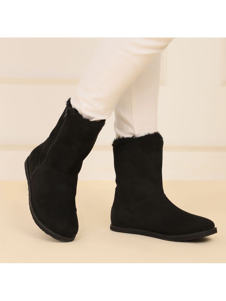     			Yoho Black Women's Ankle Length Boots